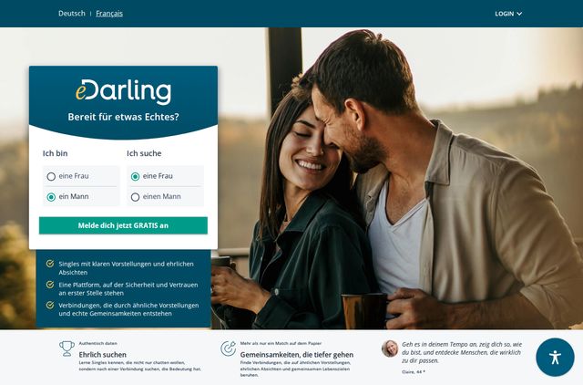 Neue Startseite von eDarling