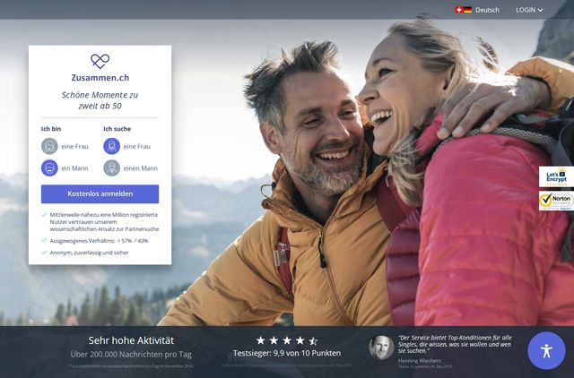 Zusammen.ch Startseite, Dating ab 50